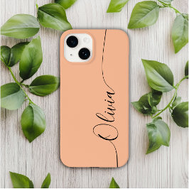 Nome do Script de Caligrafia Elegante Preto Peach 