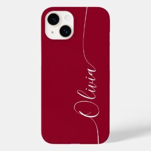 Nome do Script Elegante de Caligrafia Vermelha Bur