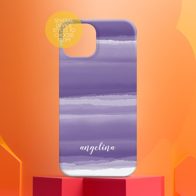 Nome do script Purple de Abstrato de Moderno (Personalized Phone Case - Add Custom Text)