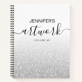 Nome do Sketchbook da Girly Ombre Glitter Silver