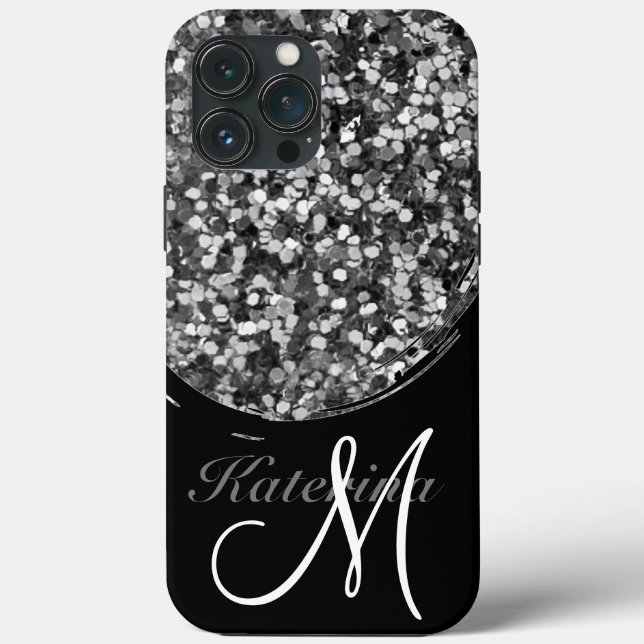 Nome do Sparkle do Silver Negro Personalizado (Verso)