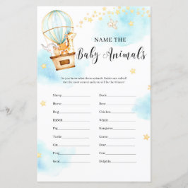 Nome dos animais bebês caça ao Chá de fraldas