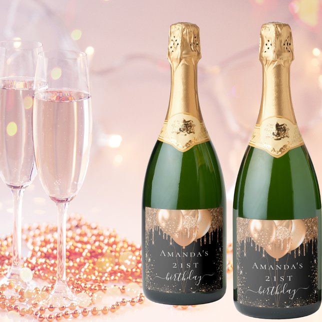 nome dos balões festa de aniversário preto de ouro (Criador carregado)