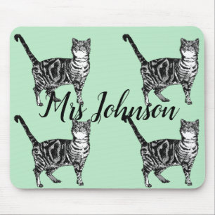 Nome dos Professores Tabby Cat Computer Mouse Pad