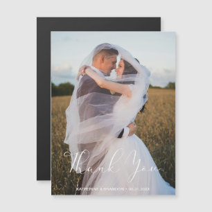 Nome e data da foto de casamento Obrigado Cartão m