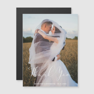 Nome e data da foto de casamento Obrigado Cartão m