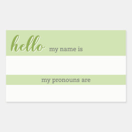 Nome e etiqueta do Pronoun - Verde