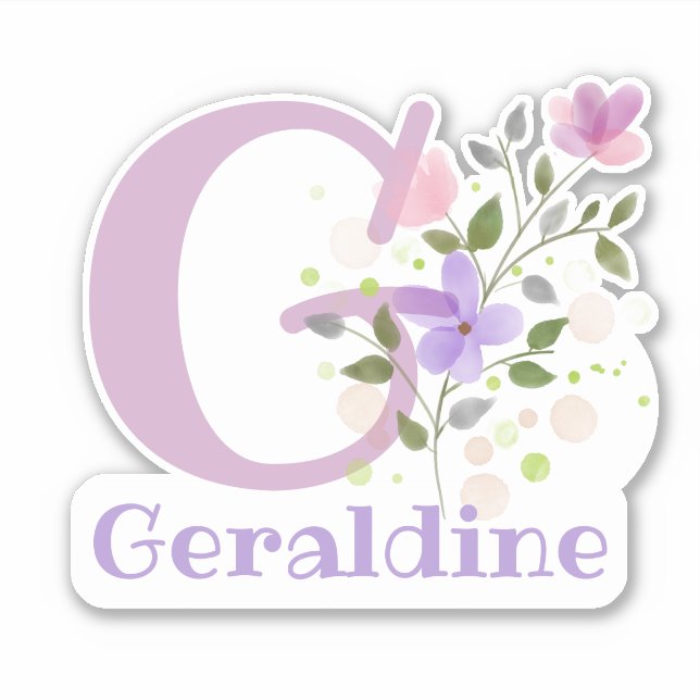 Nome e Inicial com Adesivo de Corte de Desenho Flo (Frente)