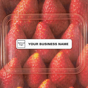 Nome e logotipo da empresa em adesivo branco fino