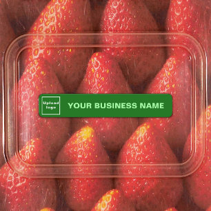 Nome e logotipo da empresa no adesivo fino verde