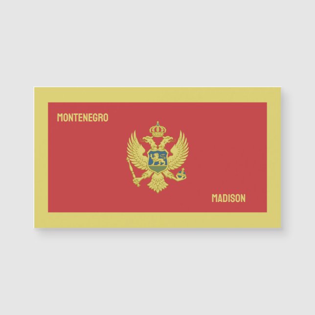 Nome e texto personalizados Montenegro (Frente)