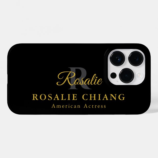 Nome e Título Personalizados com Monograma (Verso (horizontal))