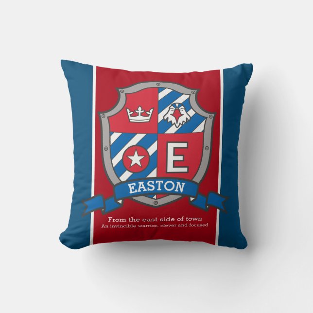 Nome Easton que significa almofada de pássaro azul (Frente)