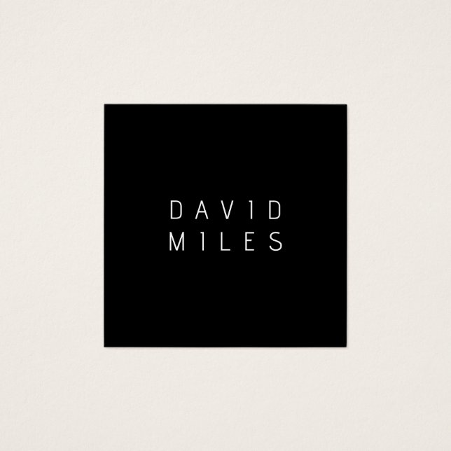 Nome editável minimalista moderno | Preto & Branco (Frente)