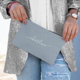 Nome Elegante Branco e Azul Dusty