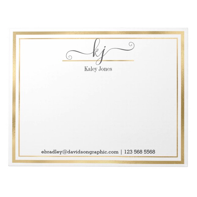 Nome Elegante | Da Mesa Do Bloco De Notas (Frente)