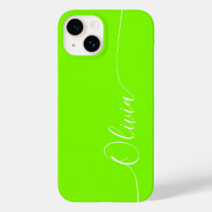 Nome Elegante em Caligrafia Verde Branco
