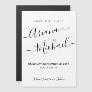 Nome Elegante Minimalista Script Casamento branco 