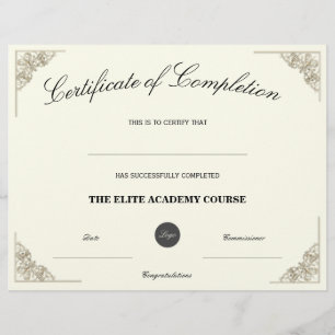 Nome em Branco Certificado de Conclusão Logotipo