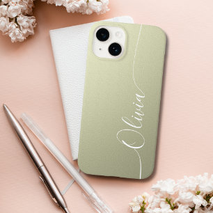 Nome em Caligrafia Elegante Branco Bege