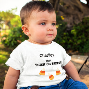 Nome em T-Shirt Branca de Halloween, Bebê, 6-24 me