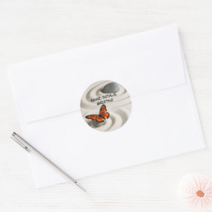 Nome em Zen Garden, adesivos redondos de 1,5"