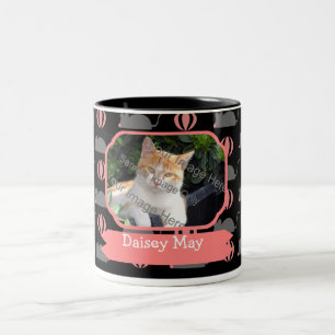 Nome fêmea do gato do rato e canecas de café da