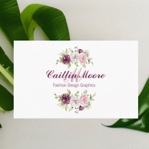 Nome Floral e Monograma Cartão de visita de Código