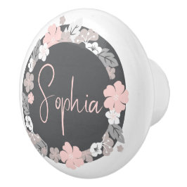 Nome Floral Personalizado Rosa