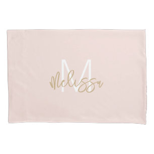 Nome Inicial do Moderno Blush Dourado Girassol Ros