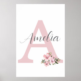 Nome Inicial Personalizado Impressão Arte de Berçá