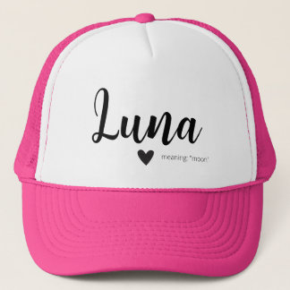 Nome Luna Significa Menina Mínima de Boné de Scrip