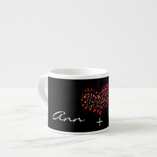 Nome Mais Coração Vermelho Data Caneca De Café Exp