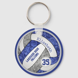 nome mascote de chaveiro de vôlei azul e cinza