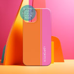 Nome Mínimo de Design do Elegante Laranja Cor-de-R<br><div class="desc">Um design simples e surpreendente com 2 cores e uma faixa. Um bloco de cores divertidas para adicionar seu nome ou texto. Você pode adicionar um nome,  um monograma ou outro texto personalizado. Se você precisar mover a arte ao redor,  clique no botão personalizar para fazer alterações.</div>