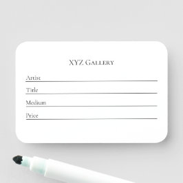Nome Modelo de Etiqueta de Exposição da Galeria de Arte