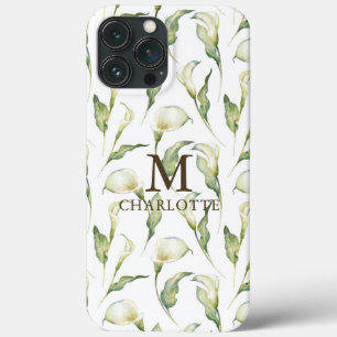 Nome Monograma Aquarela Floral Elegante Lírio Bran