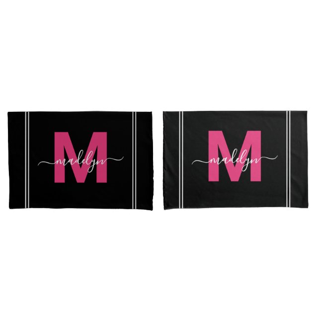 Nome Monograma Black Pink Script (Frente - conjunto)