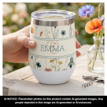 Nome Monograma Boho Padrão Flor Silvestre Laranja 