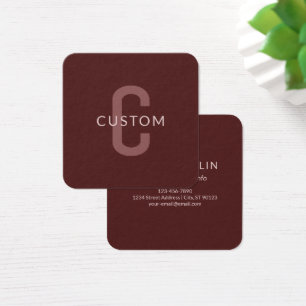 Nome Monograma de aparência Moderna   Maroon Red