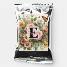 Nome monograma em aquarela Flores em pastos