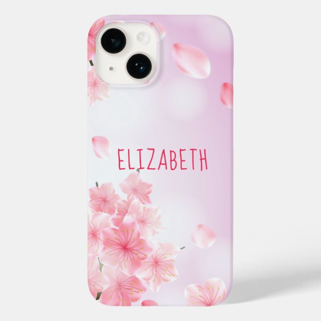 Nome Monograma Floral Rosa Feminino Bonito (Verso)