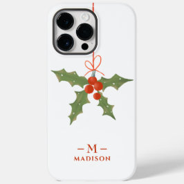 Nome Monograma Natal Azevinho Floral de Inverno