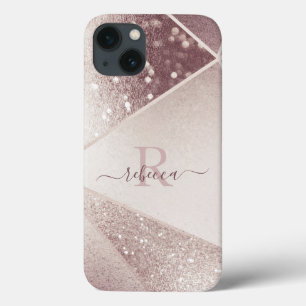 Nome Monograma Personalizado com Brilho em Rose Go