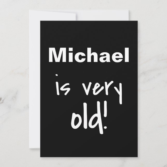 Nome Muito Velho, Virando 40 Convites de Aniversár (Frente)