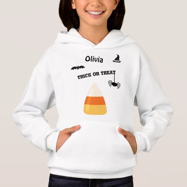Nome no Capuz de Pullover de Halloween para Crianç (Frente)