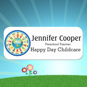 Nome nomes de etiqueta Crianças de creche Logotipo per