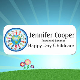 Nome Nomes de etiqueta Crianças de creche Logotipo pers