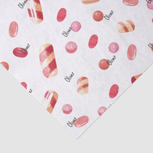 Nome, Papel Tecidual (3) Padrão de Namorados doce (Detalhes)