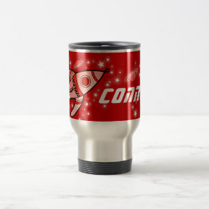 Nome personalizado (6 letras) espaço caneca vermel